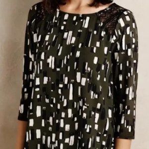 Anthropologie Weston Green Geometric Top XS